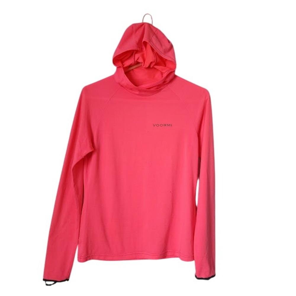 VOORMI Ultralight Hoodie Neon Pink Wool Blend Thumbholes Hooded Pullover size M